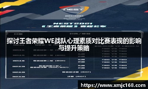 探讨王者荣耀WE战队心理素质对比赛表现的影响与提升策略